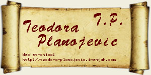 Teodora Planojević vizit kartica